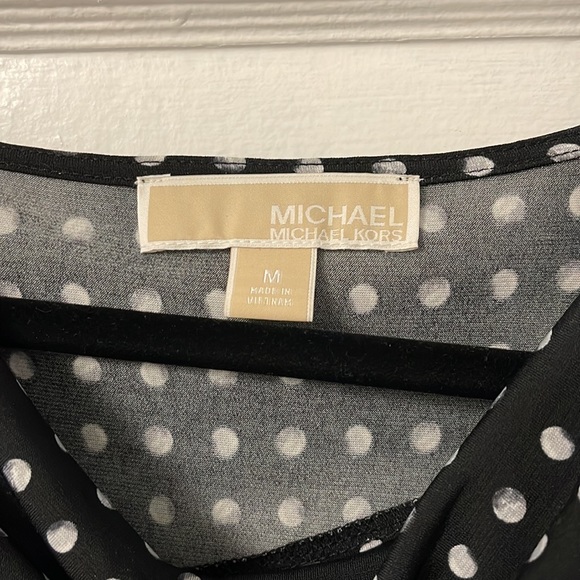 Michael Kors Polka Dot Top 3/4 Sleeves - Picture 2 of 5